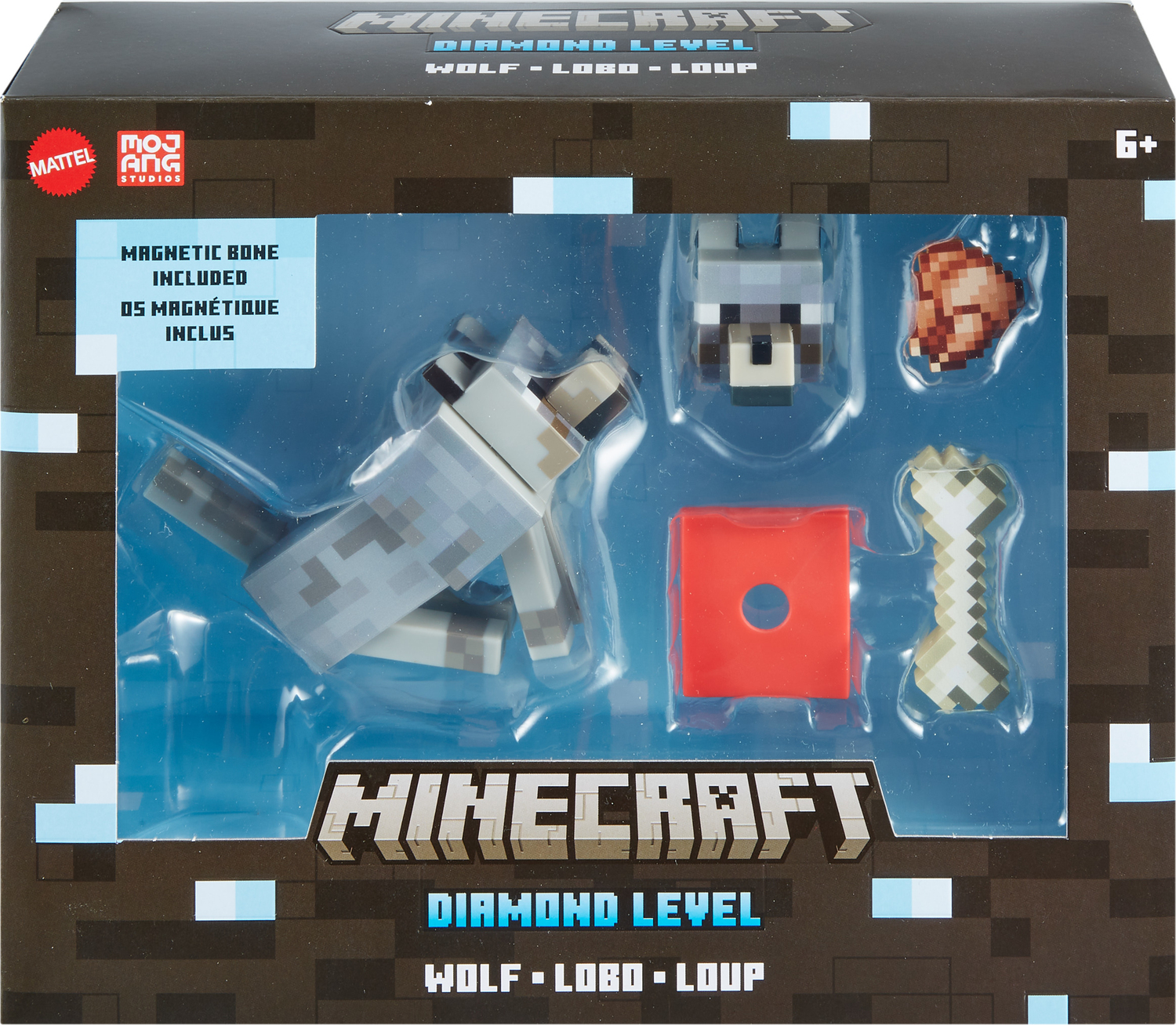 Minecraft DIAMOND LEVEL WOLF Figure