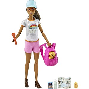 Barbie Doll with Puppy, Kids Toys, Self-Care Hiking Day