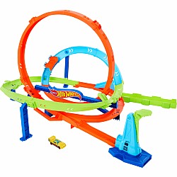 Hot Wheels Action Loop Cyclone Challenge Track Set with 1:64 Scale Toy Car