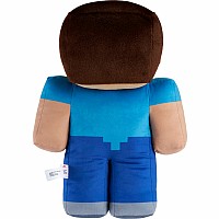 Minecraft Steve 16-in Scale Jumbo Plush Figure, Pixelated Design