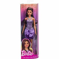 Barbie Fashionistas Doll #234 in Sequined Purple Dress and Silvery Accessories, Brown Hair