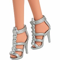 Barbie Fashionistas Doll #234 in Sequined Purple Dress and Silvery Accessories, Brown Hair