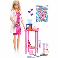 Barbie Scientist Doll and Accessories with Blonde Fashion Doll, Lab Table, & Color-Change Accessories