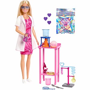 Barbie Scientist Doll and Accessories with Blonde Fashion Doll, Lab Table, & Color-Change Accessories