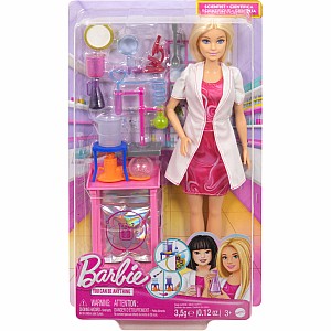 Barbie Scientist Doll and Accessories with Blonde Fashion Doll, Lab Table, & Color-Change Accessories