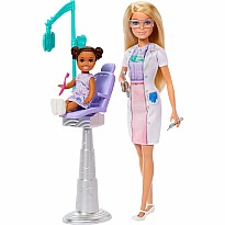 Barbie Dentist Doll with Blonde Fashion Doll, 1 Kid Doll, Medical Doctor Furniture & Accessories