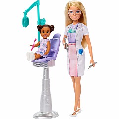 Barbie Dentist Doll with Blonde Fashion Doll, 1 Kid Doll, Medical Doctor Furniture & Accessories