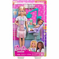 Barbie Dentist Doll with Blonde Fashion Doll, 1 Kid Doll, Medical Doctor Furniture & Accessories
