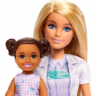 Barbie Dentist Doll with Blonde Fashion Doll, 1 Kid Doll, Medical Doctor Furniture & Accessories