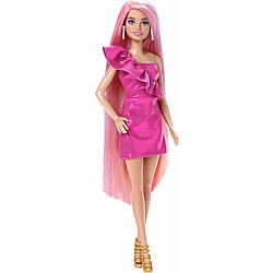 Barbie Fun & Fancy Hair Doll with Extra-Long Colorful Blonde Hair and Styling Accessories