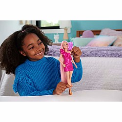 Barbie Fun & Fancy Hair Doll with Extra-Long Colorful Blonde Hair and Styling Accessories