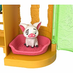 Disney Princess Moana Storytime Stackers Doll House with Small Doll, Animal Friend & 9 Accessories
