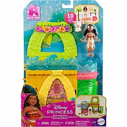 Disney Princess Moana Storytime Stackers Doll House with Small Doll, Animal Friend & 9 Accessories