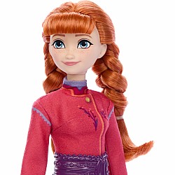 Disney Frozen Anna Fashion Doll & Wolf Cub Figure with 4 Nurturing Accessories Inspired by Movie
