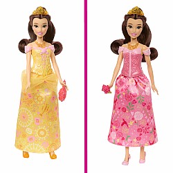 Disney Princess 2-in-1 Stories Belle Fashion Doll with 2 Snap-On Bodices, 2 Skirts & 9 Accessories