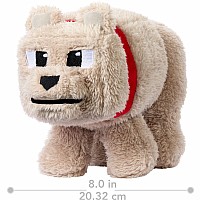 Minecraft Dennis the Wolf Plush Toy, 8-inch Collectible Soft Doll Inspired by A Movie