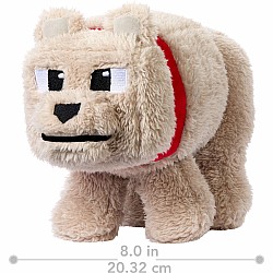 Minecraft Dennis the Wolf Plush Toy, 8-inch Collectible Soft Doll Inspired by A Movie