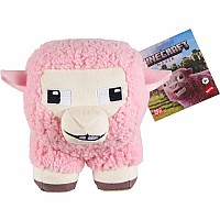 Minecraft Pink Sheep Plush Toy, 8-inch Collectible Soft Doll Inspired by A Movie