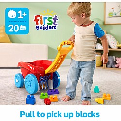 MEGA BLOKS First Builders Block Scooping Wagon with Storage (20 Pieces) for Toddlers