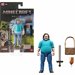 Minecraft Steve Action Figure & Accessories, 4-inch Toy Set Inspired by A Movie