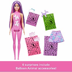Barbie Color Reveal Balloon Animals Series Doll & Accessories with 6 Surprises (Styles May Vary)
