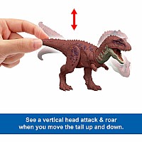 Jurassic World Rebirth Wild Roar Aucasaurus Dinosaur Toy, Tail Controlled Attack Chomp & Sound