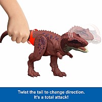 Jurassic World Rebirth Wild Roar Aucasaurus Dinosaur Toy, Tail Controlled Attack Chomp & Sound