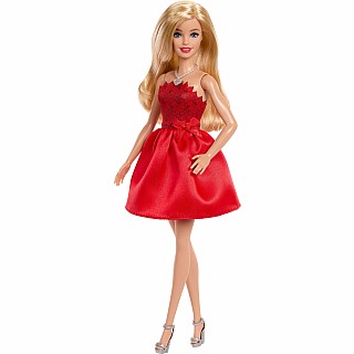 Barbie Mattel 80th Anniversary Ruby-Red Celebration Fashion Doll Wearing Red Dress with Accessories