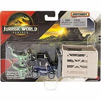 Matchbox Jurassic World Dino Transporter, Toy Car or Truck & 1-2 Mini Dinosaurs (Styles May Vary)