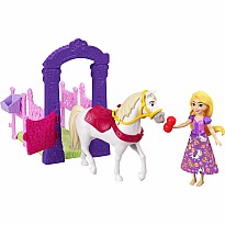 Disney Princess Rapunzel & Maximus Small Doll & Horse Set with Stable Playset & Accessories