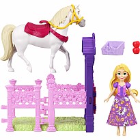 Disney Princess Rapunzel & Maximus Small Doll & Horse Set with Stable Playset & Accessories