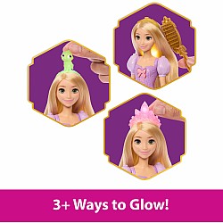 Disney Princess Light-Up Hair Rapunzel Fashion Doll w/ 5 Ways to Glow, Pascal Figure & 7 Accessories