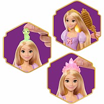 Disney Princess Light-Up Hair Rapunzel Fashion Doll w/ 5 Ways to Glow, Pascal Figure & 7 Accessories
