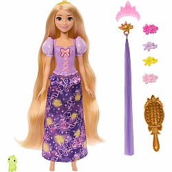 Disney Princess Light-Up Hair Rapunzel Fashion Doll w/ 5 Ways to Glow, Pascal Figure & 7 Accessories