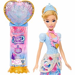Disney Princess Jewel Reveal Cinderella Fashion Doll w/ 8 Surprises Including Gem Box & Accessories
