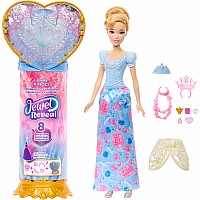 Disney Princess Jewel Reveal Cinderella Fashion Doll w/ 8 Surprises Including Gem Box & Accessories