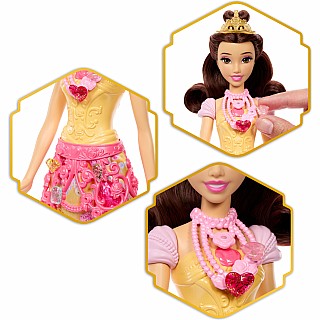 Disney Princess Jewel Reveal Belle Fashion Doll w/ 8 Surprises Including Gem Box & Accessories