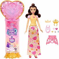 Disney Princess Jewel Reveal Belle Fashion Doll w/ 8 Surprises Including Gem Box & Accessories