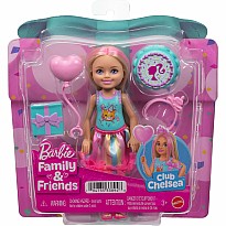 Barbie Chelsea Club Birthday-Themed Small Doll with Pink-Streaked Blonde Hair & Party Accessories