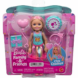 Barbie Chelsea Club Birthday-Themed Small Doll with Pink-Streaked Blonde Hair & Party Accessories