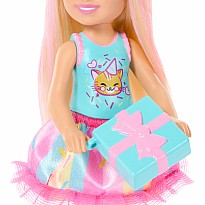 Barbie Chelsea Club Birthday-Themed Small Doll with Pink-Streaked Blonde Hair & Party Accessories