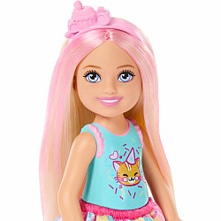 Barbie Chelsea Club Birthday-Themed Small Doll with Pink-Streaked Blonde Hair & Party Accessories