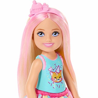 Barbie Chelsea Club Birthday-Themed Small Doll with Pink-Streaked Blonde Hair & Party Accessories