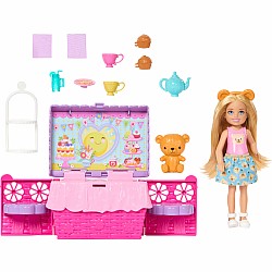 Barbie Chelsea Family & Friends Club Pop-Up Tea Party Playset with Small Doll & 10+ Accessories