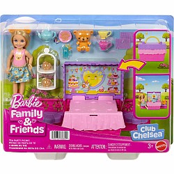 Barbie Chelsea Family & Friends Club Pop-Up Tea Party Playset with Small Doll & 10+ Accessories