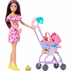 Barbie Skipper Babysitters Inc. Playset with Skipper Doll, Baby Doll, Stroller & 7 Accessories