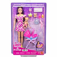 Barbie Skipper Babysitters Inc. Playset with Skipper Doll, Baby Doll, Stroller & 7 Accessories