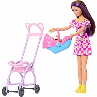 Barbie Skipper Babysitters Inc. Playset with Skipper Doll, Baby Doll, Stroller & 7 Accessories