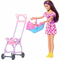 Barbie Skipper Babysitters Inc. Playset with Skipper Doll, Baby Doll, Stroller & 7 Accessories