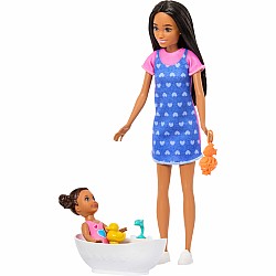 Barbie Skipper Babysitters Inc. Playset with Skipper Doll, Toddler Doll, Bathtub & 6 Accessories